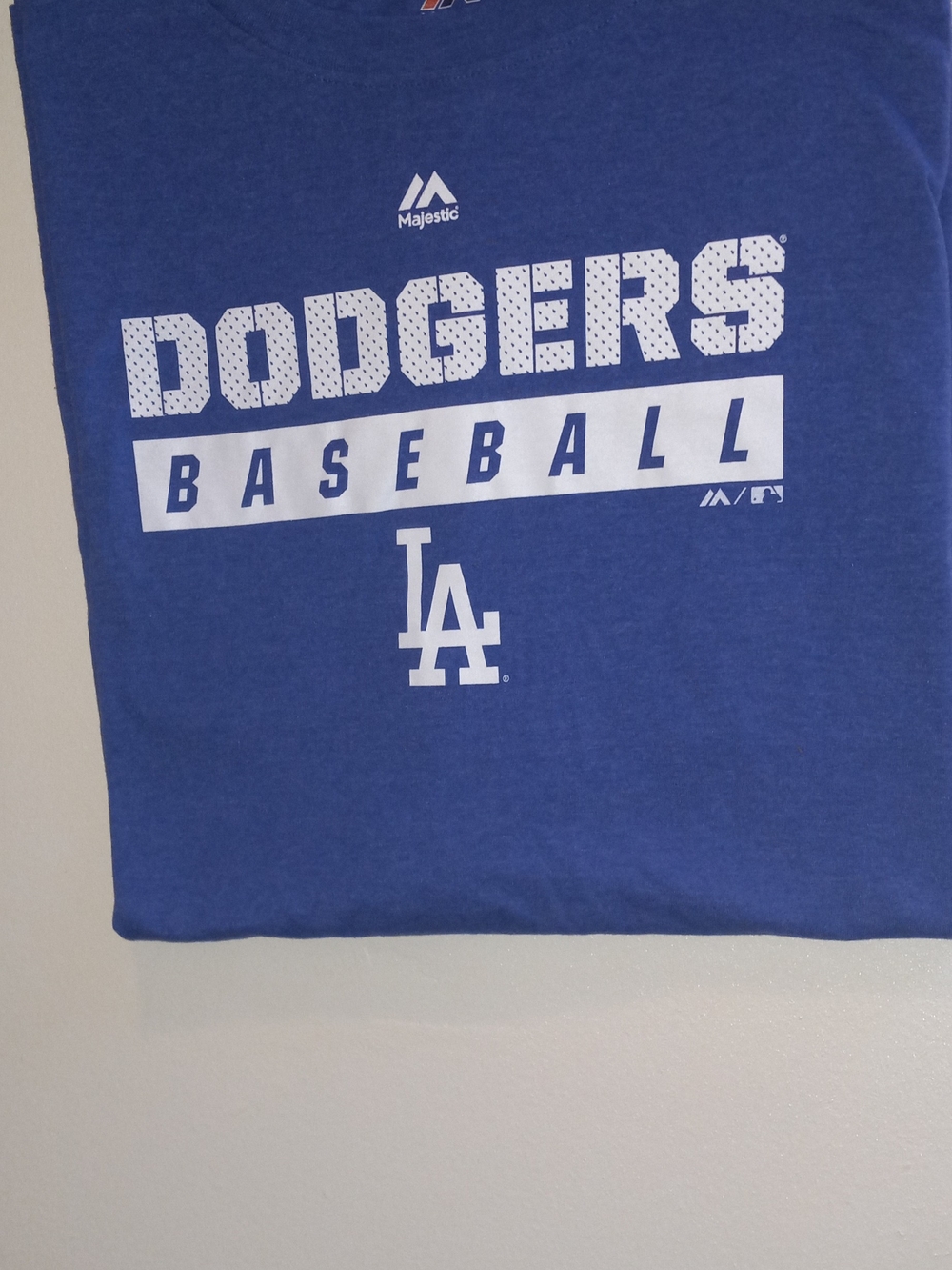 Majestic Los Angeles Dodgers Short Sleeve Tee in Blue with White Logos